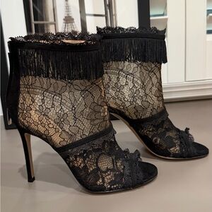 Gianvito Rossi Black Lace Ankle Booties